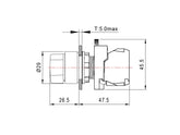 KEY SELECTOR SWITCH 2 POSITIONS ON-OFF RINSS22 INDECO